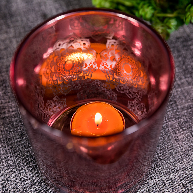 Wholesale OEM ODM customized design luxury bright shining glass votive tealight candle holder 